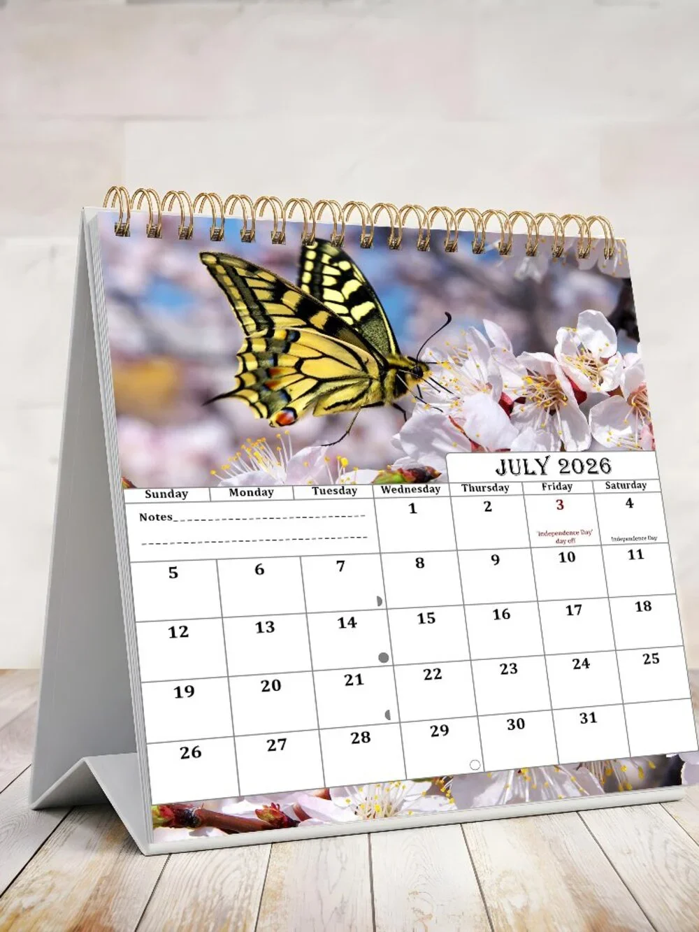 Share 2026-2027 18 Months Standing Flip Desk Calendar Desktop Planner (Butterf